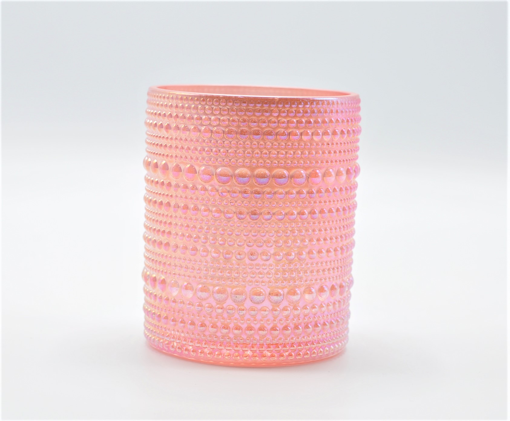 PEARLESCENT GLASS CANDLE HOLDER