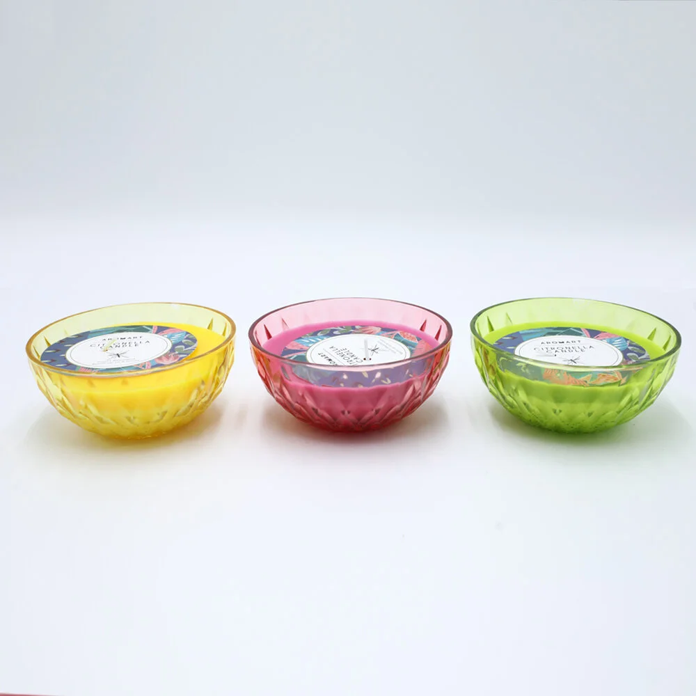 AROMART CITRONELLA GLASS CANDLE (ASSORTED)