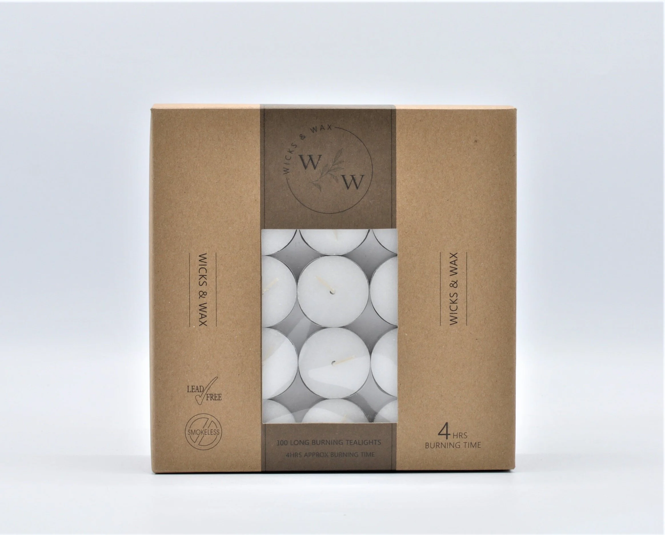 4 HR UNSCENTED TEALIGHTS 100PK 