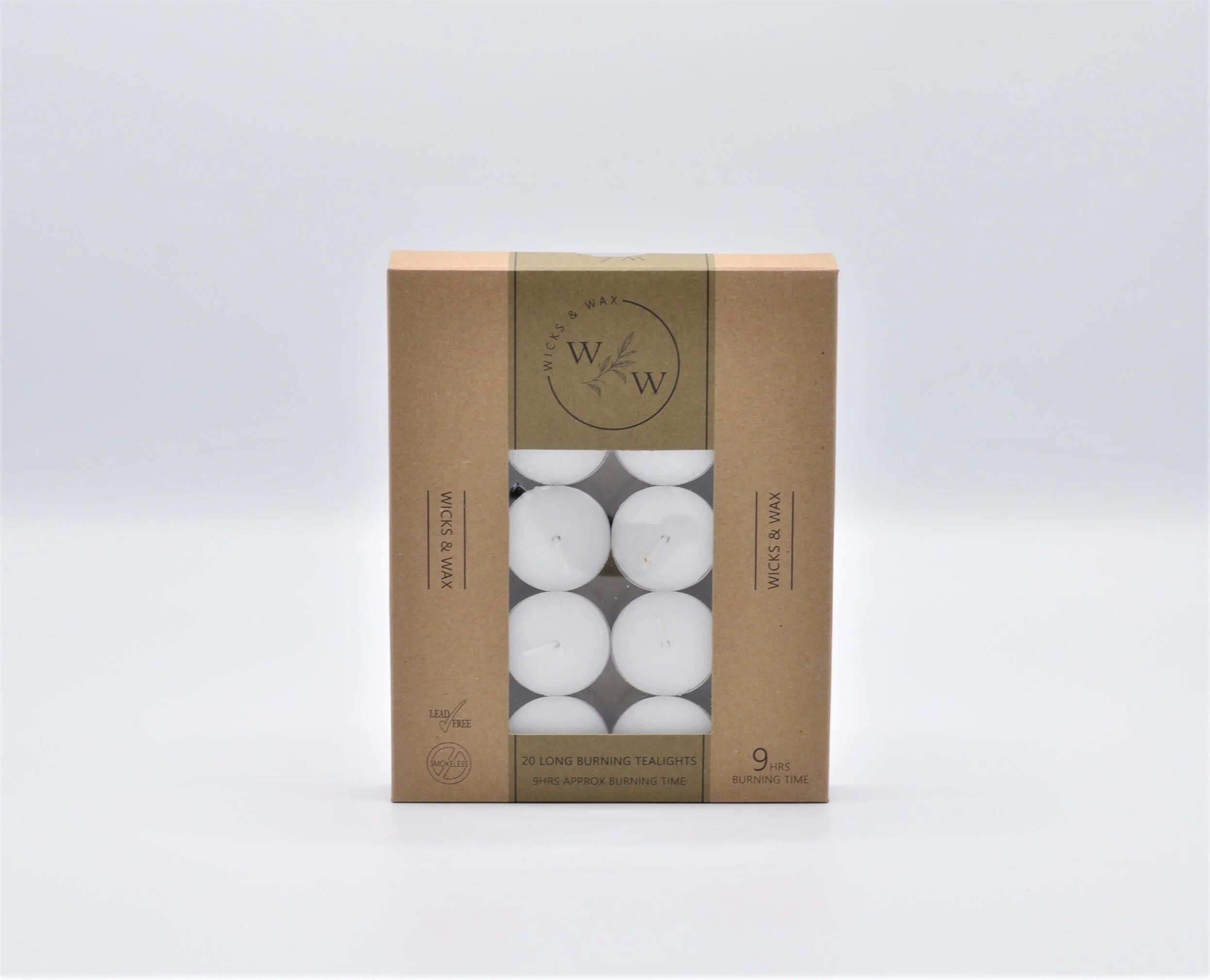 9 HR UNSCENTED TEALIGHTS 20PK