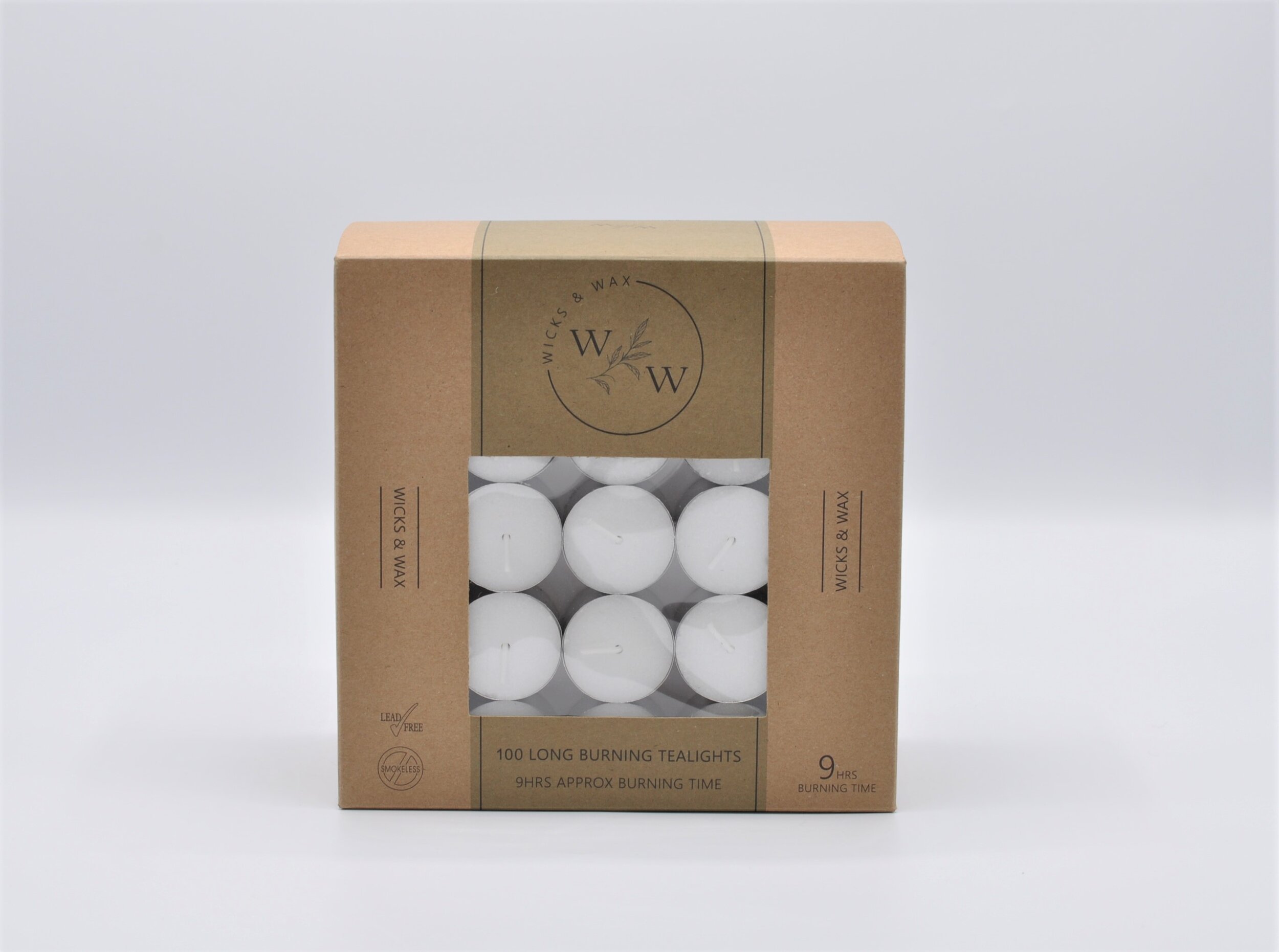 9 HR UNSCENTED TEALIGHTS 100PK