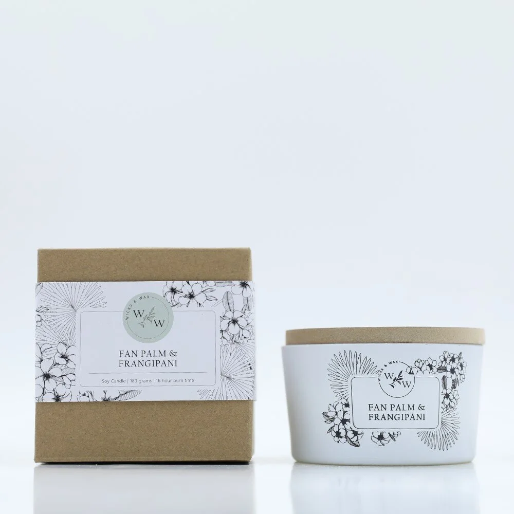 IMAGINE THE NATURE 180G CANDLE - FAN PALM &amp; FRANGIPANI
