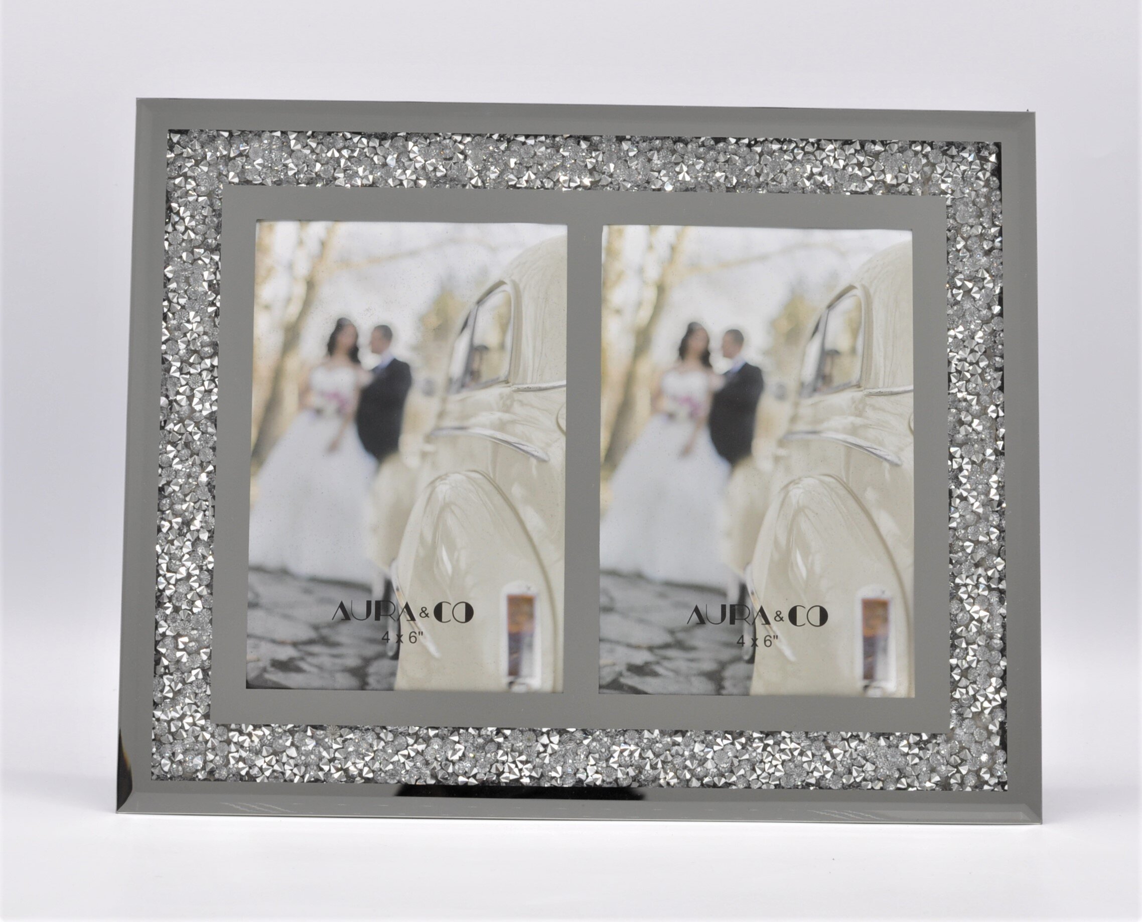 AUDREY GLASS DOUBLE PHOTO FRAME