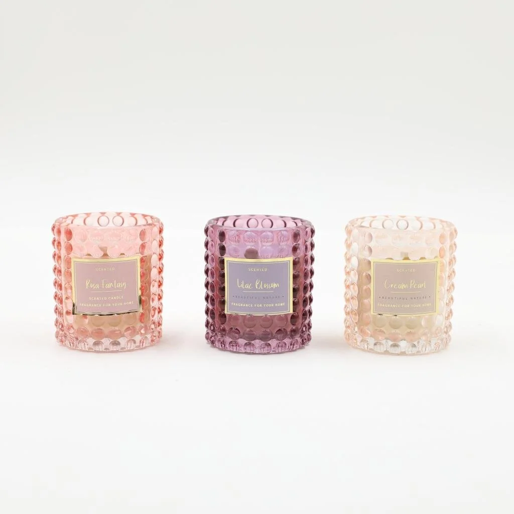 8X9CM 150G DECORATED GLASS SCENTED CANDLE