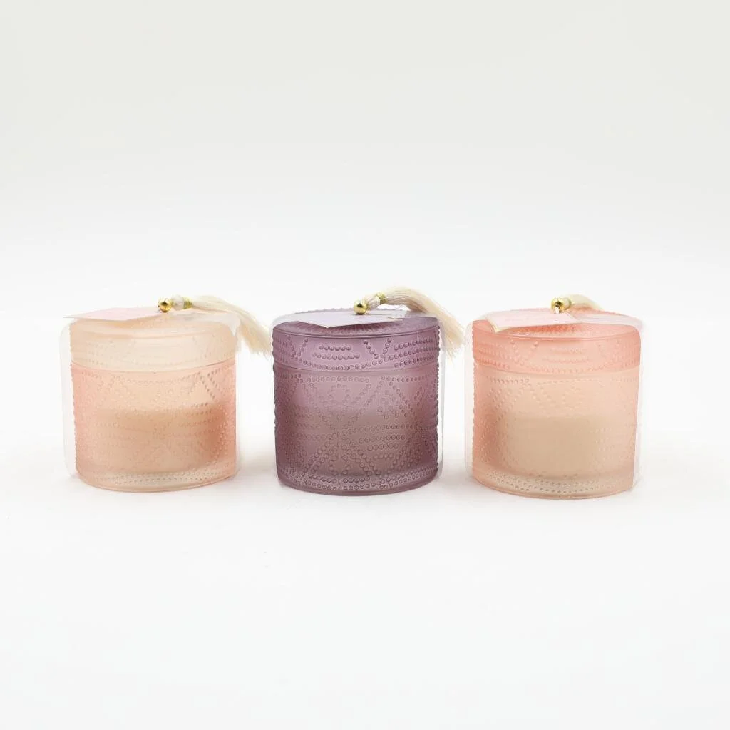 9X8.5 160G FROSTED SCENTED CANDLE WITH LID
