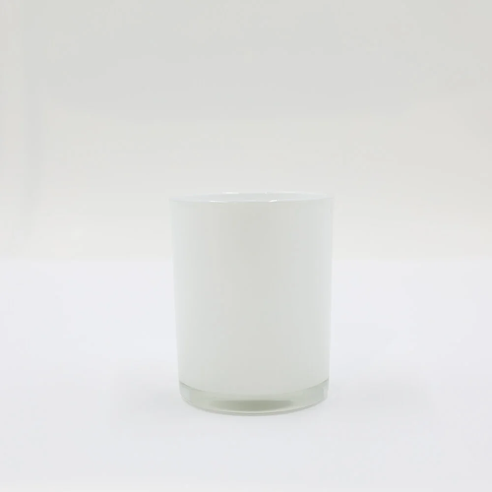 7.3X9CM COLORED GLASS HOLDER - WHITE