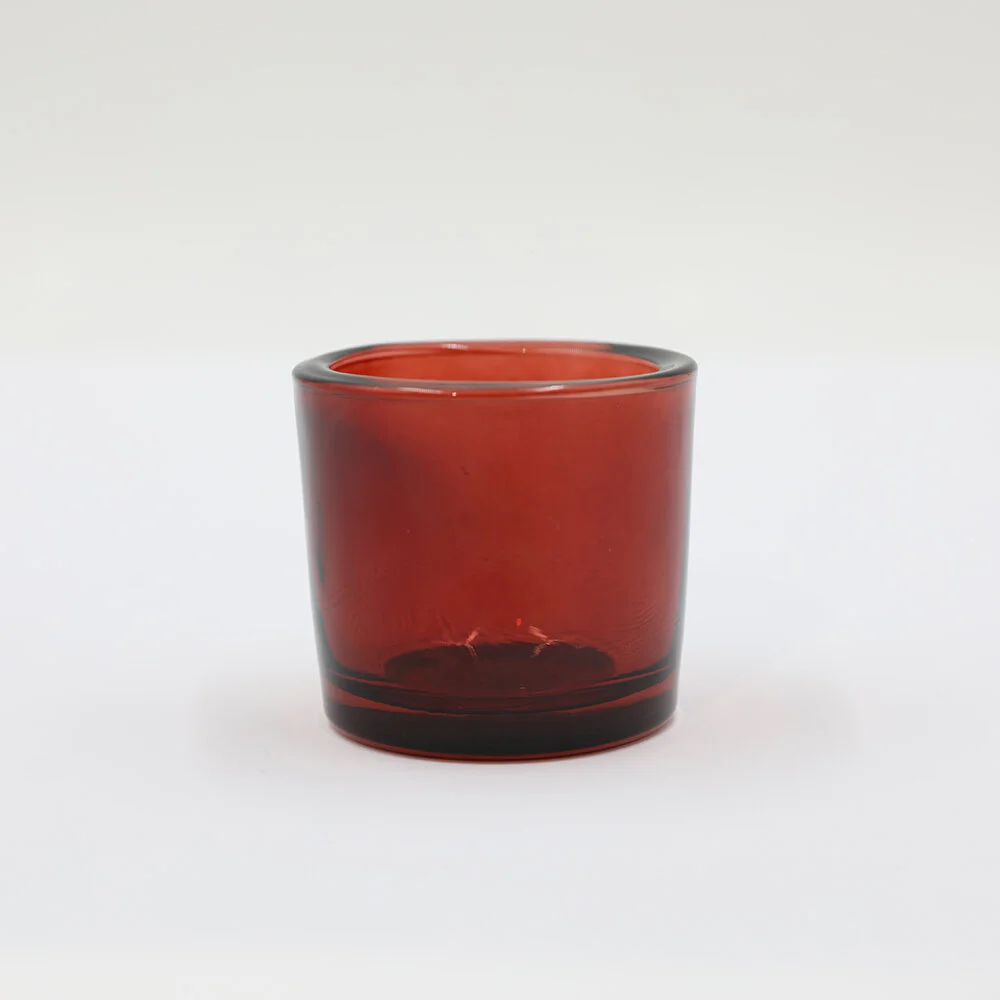 D6.4X5.9CMH COLORED GLASS HOLDER - RED