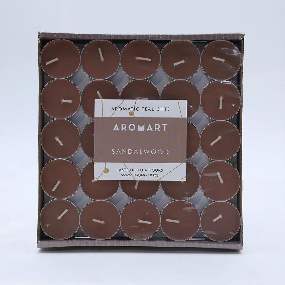 AROMART  50 PACK TEALIGHT (SANDALWOOD)