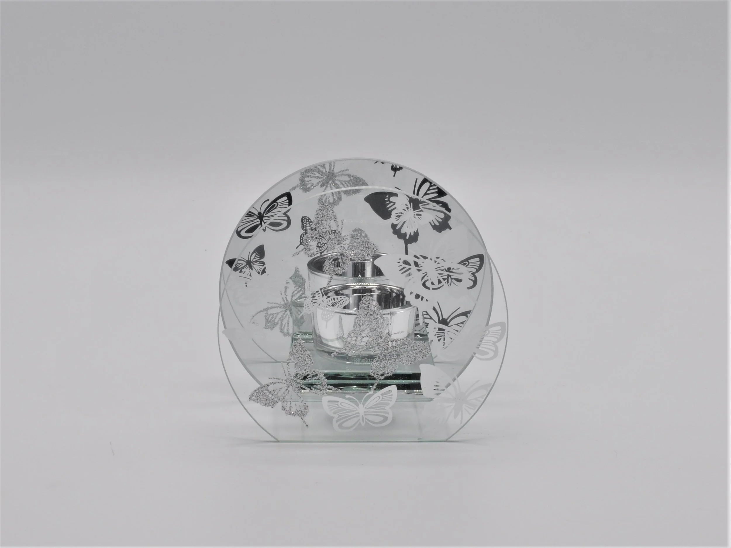 SINGLE MIRROR BUTTERFLY CANDLE HOLDER