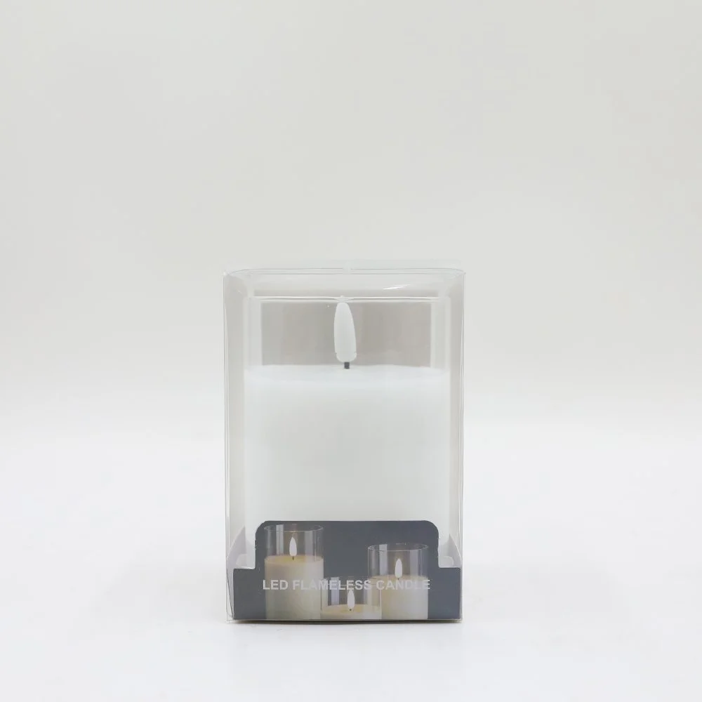 GLASS TUBE LED CANDLE PVC BOX/CLEAR
