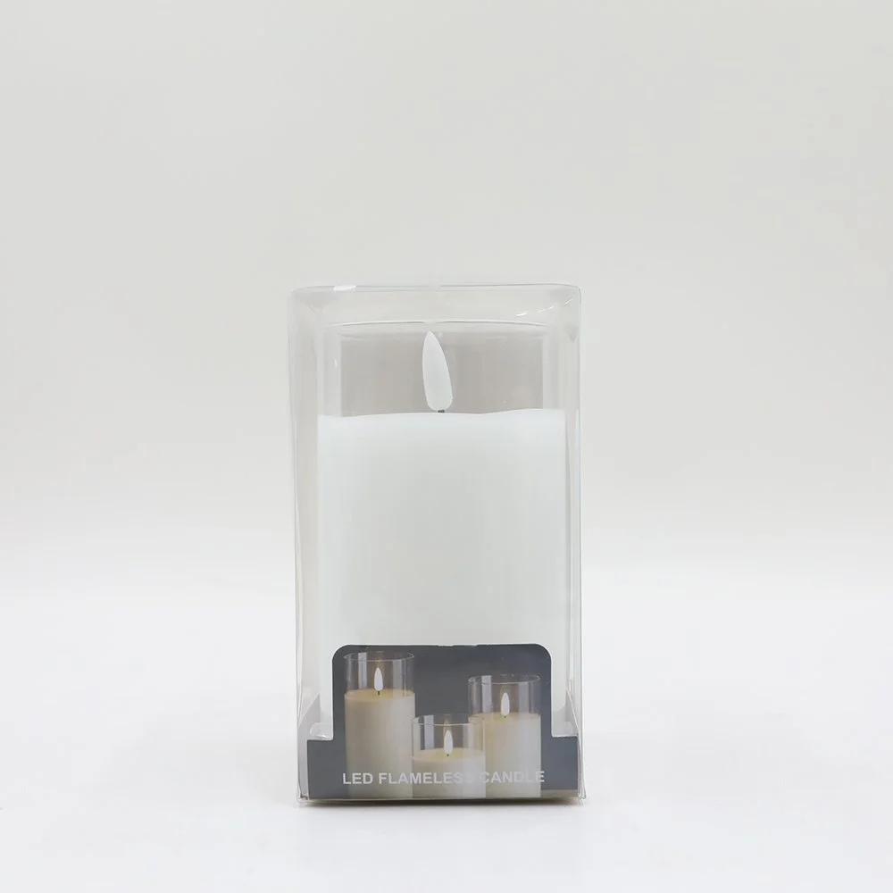 GLASS TUBE LED CANDLE PVC BOX/CLEAR