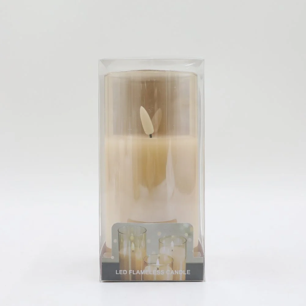 GLASS TUBE LED CANDLE PVC BOX/GOLD