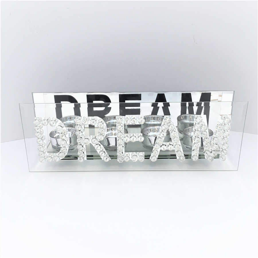 GLASS TEALIGHT HOLDER- DREAM