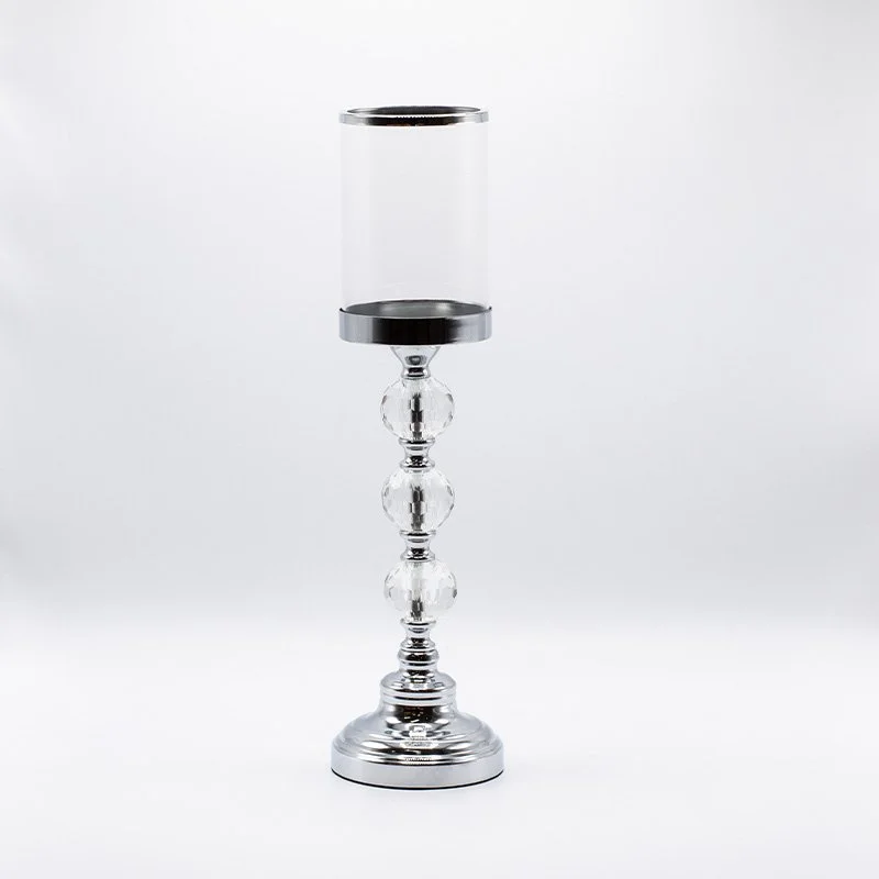 APRIL METAL CANDLE HOLDER WITH GLASS COVER-LARGE