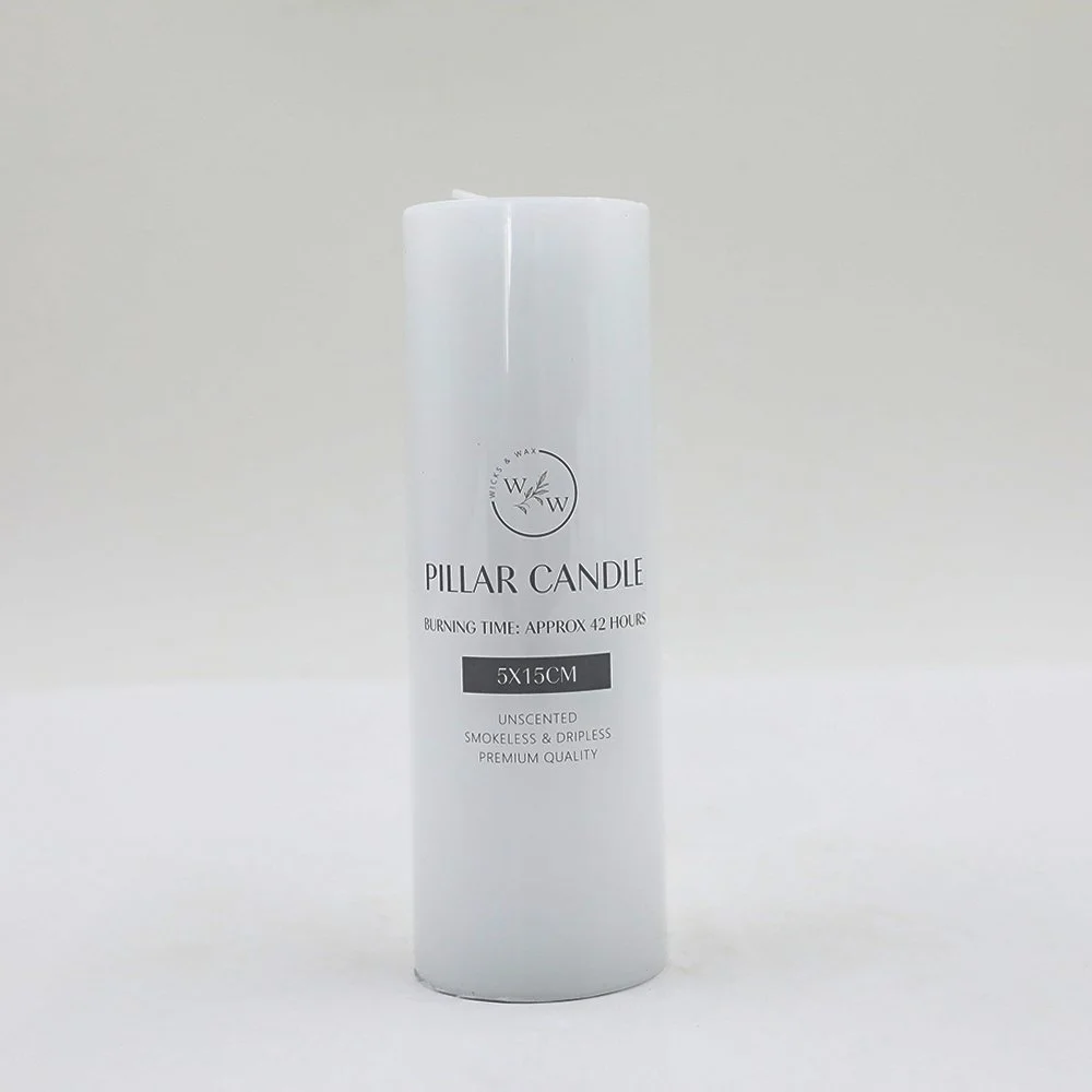 UNSCENTED FLAT TOP PILLAR CANDLE