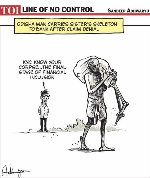 News Update: Harrassed over onerous paperwork after sister's death, Jitu Munda compelled to carry her body to a bank in Odisha 