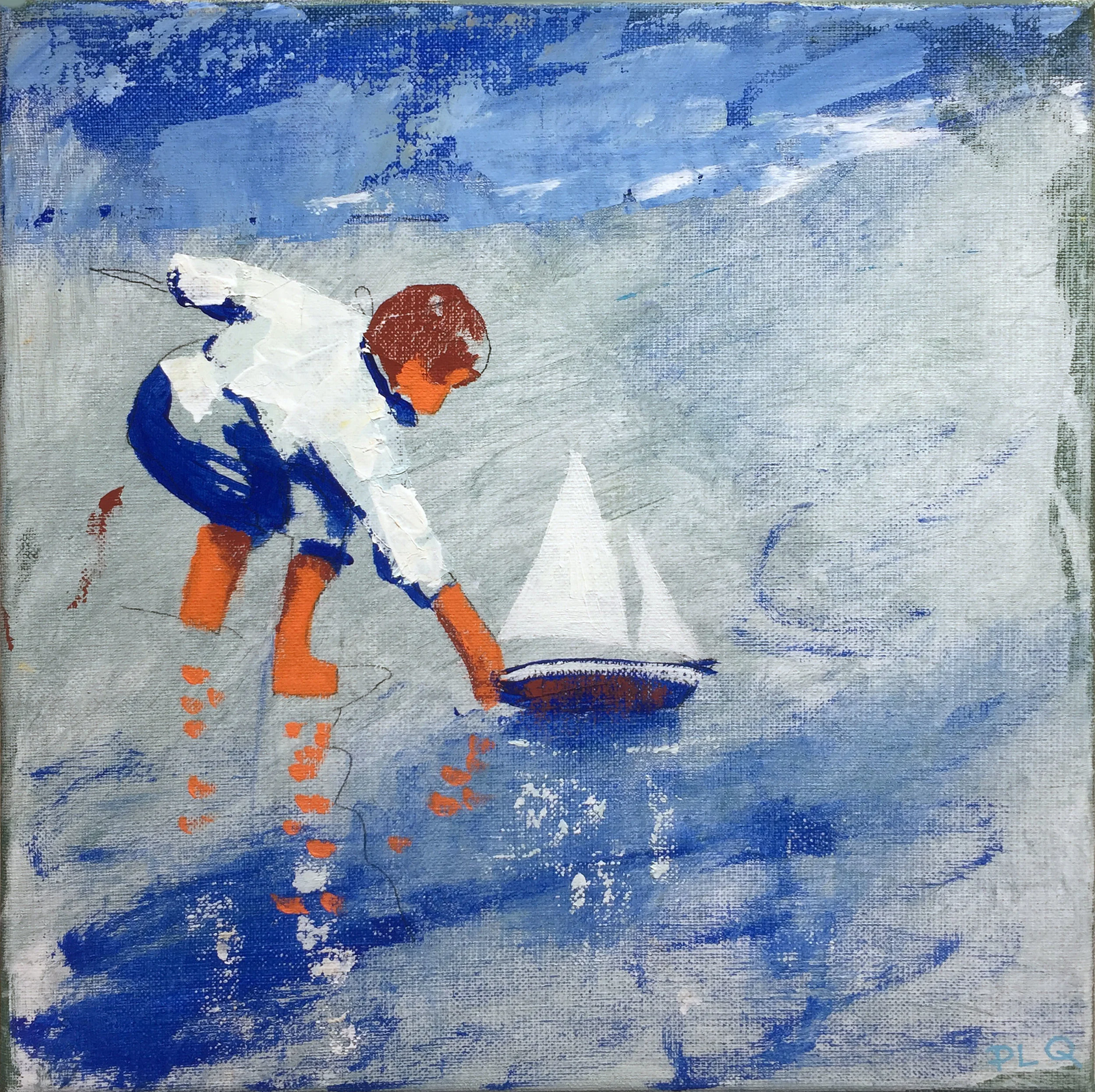 Watercolour boy 2017, 30 x 30 cm, oil on canvas