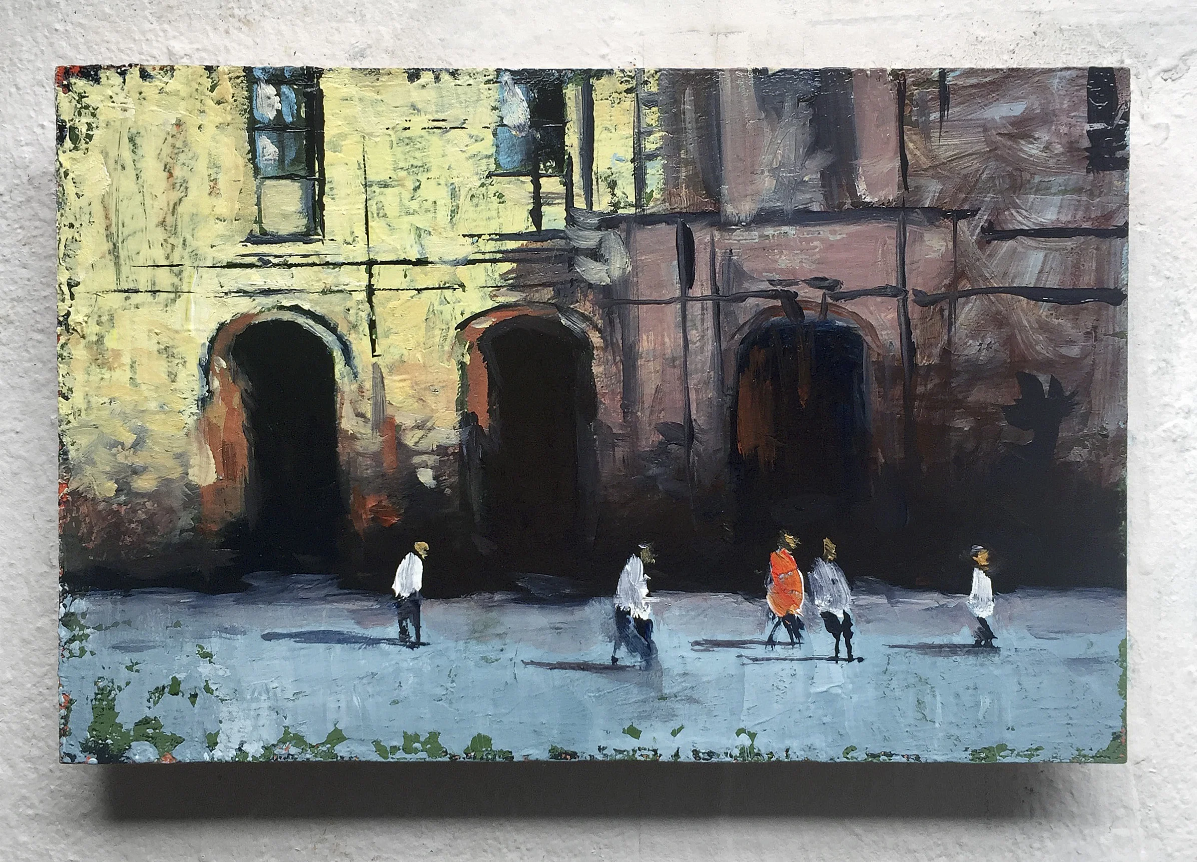 Italien väntar, olja och tempera på pannå, 30 x 20 cm, 2017&nbsp; &nbsp; &nbsp;Såld / Sold