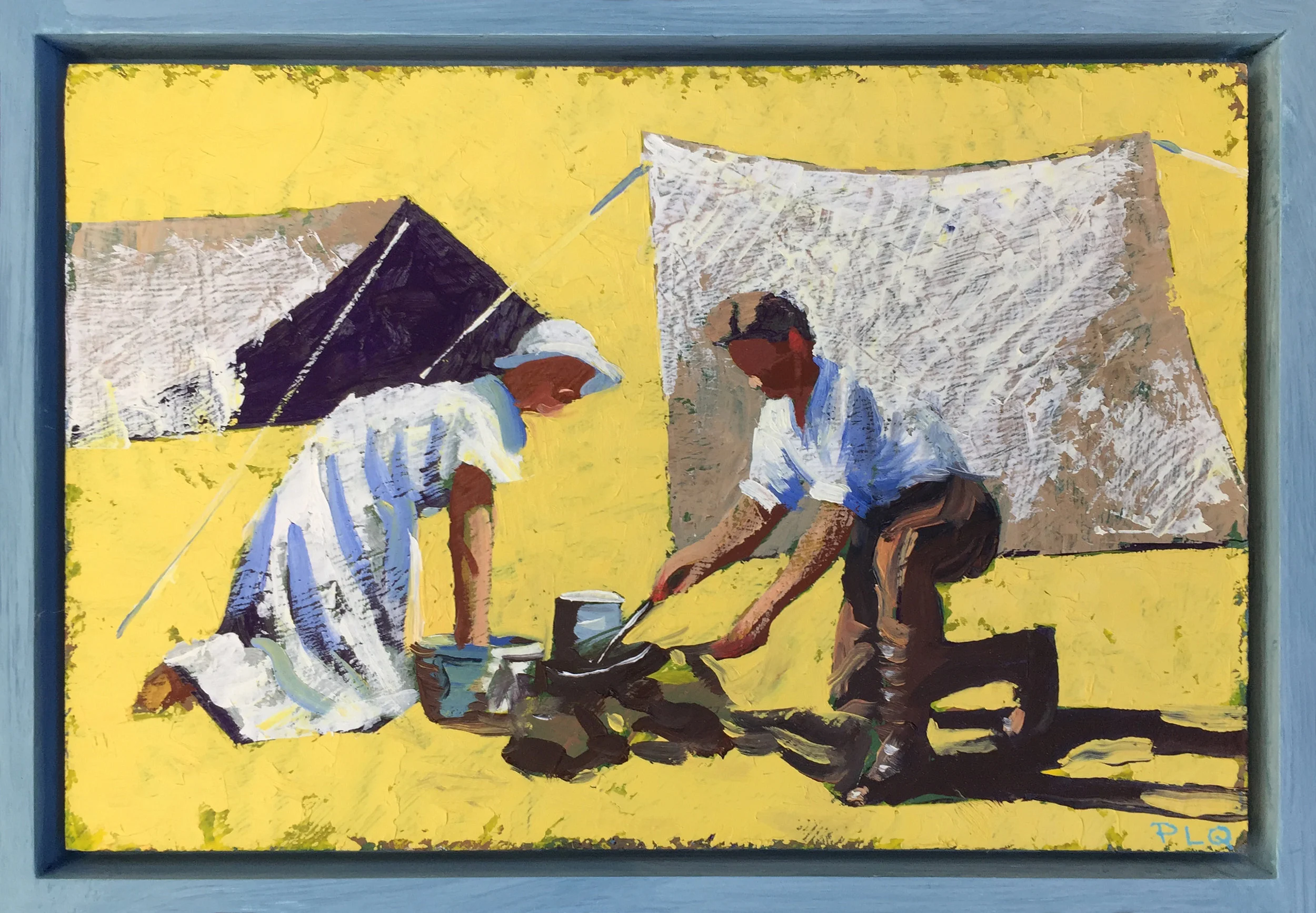  PLQ “Gränspatrullen” olja på pannå, 20 x 30 cm, 2017