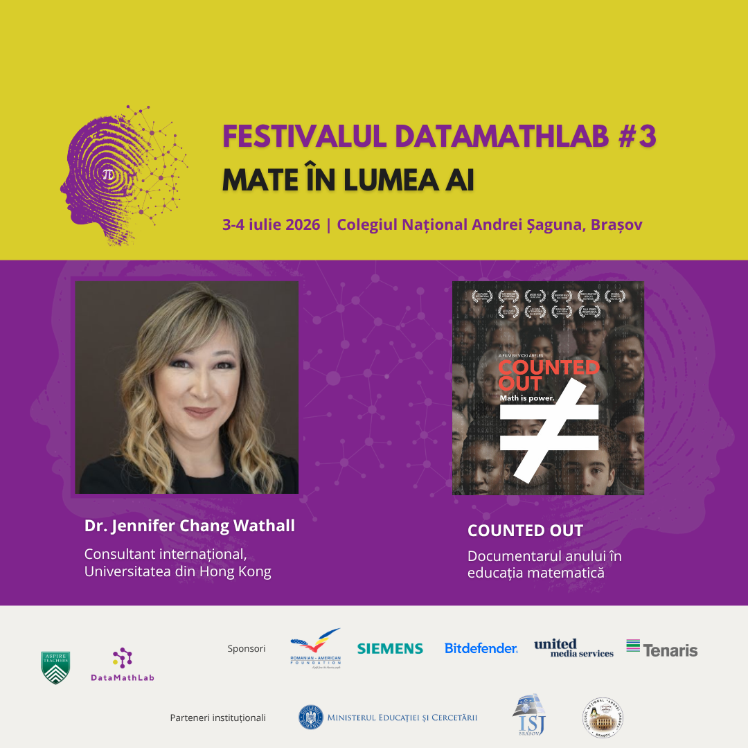 Festivalul Național DataMathLab revine în Brașov pe 3-4 iulie 2026 cu tema „Mate în lumea AI”.