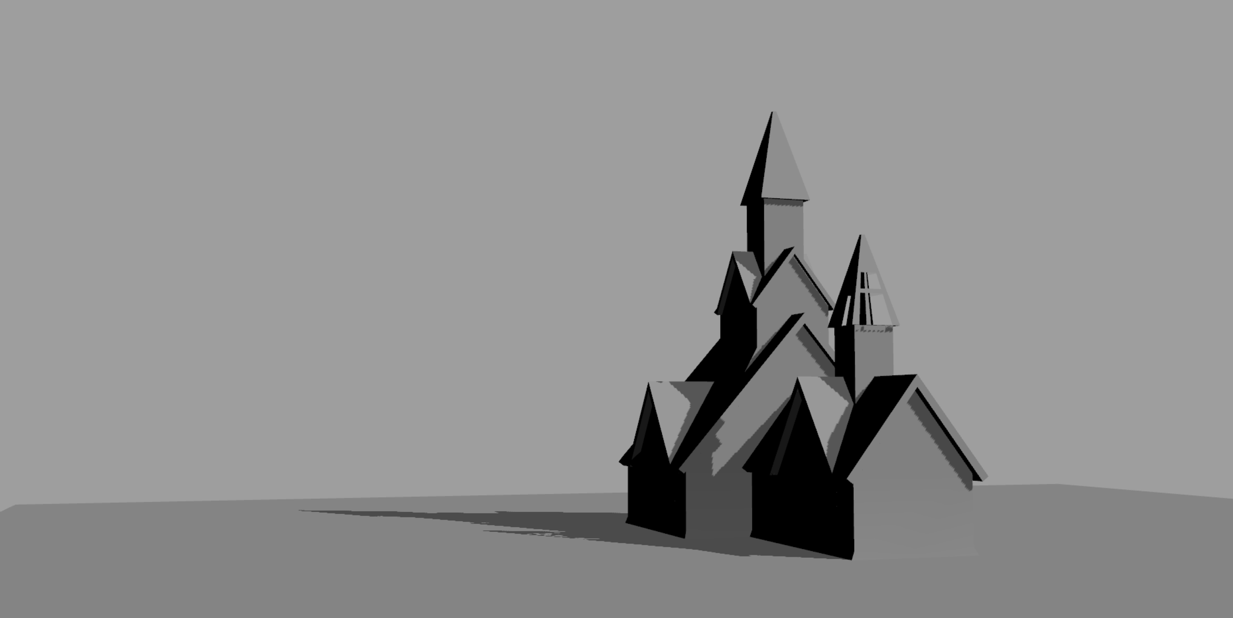 Quick 3d mockup of the church for perspective and lighting