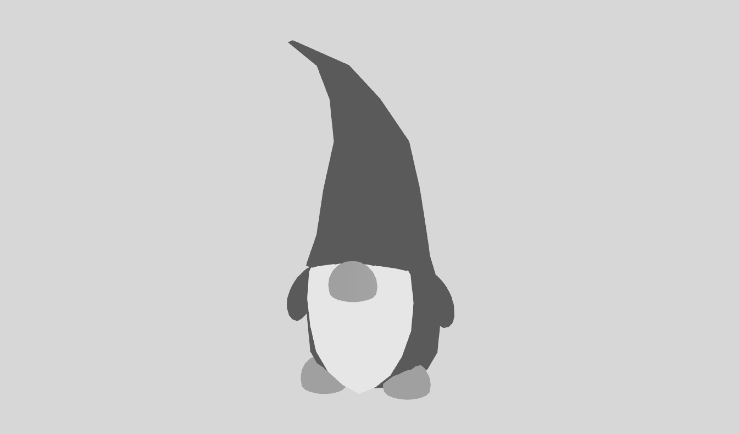 A little House Elf (cute huh?) made from primitive shapes for speed.