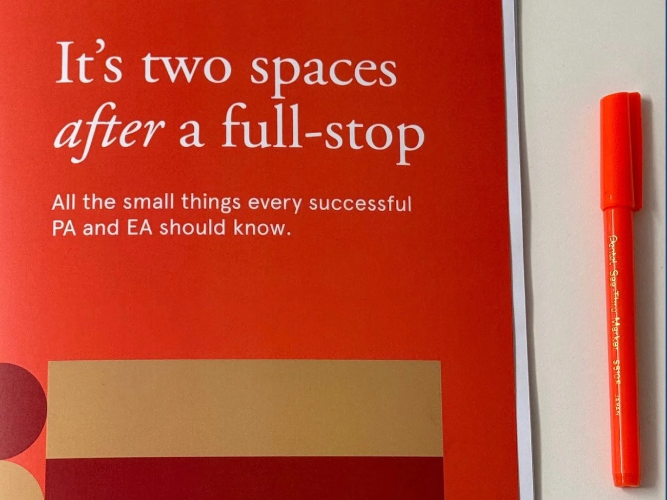 It's two spaces after a full-stop!