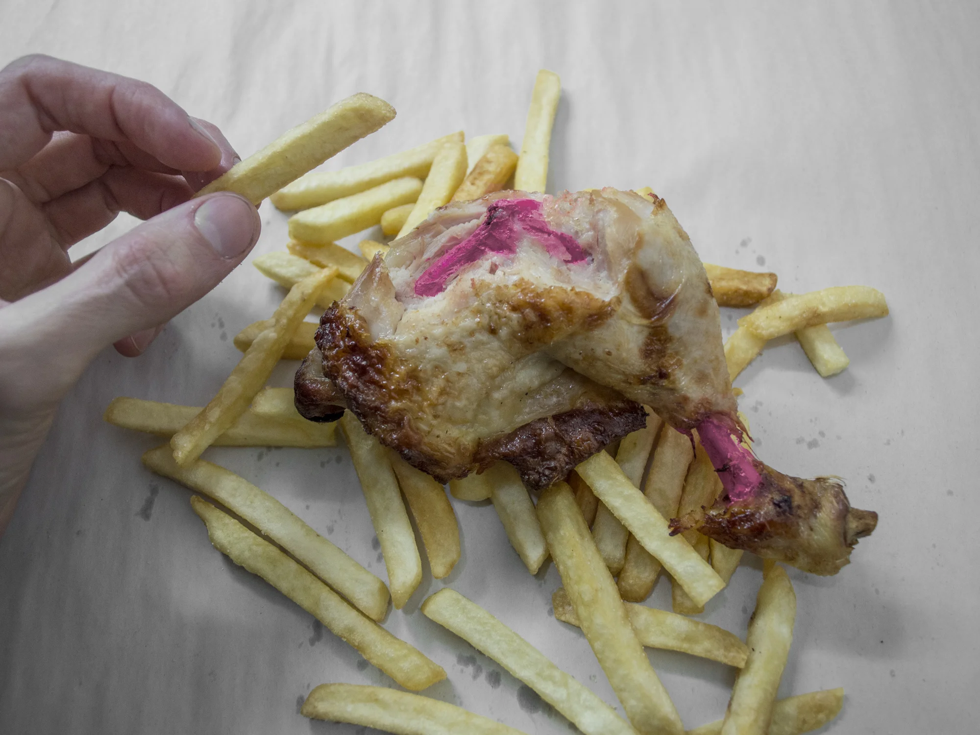 Eating Pink Chicken
