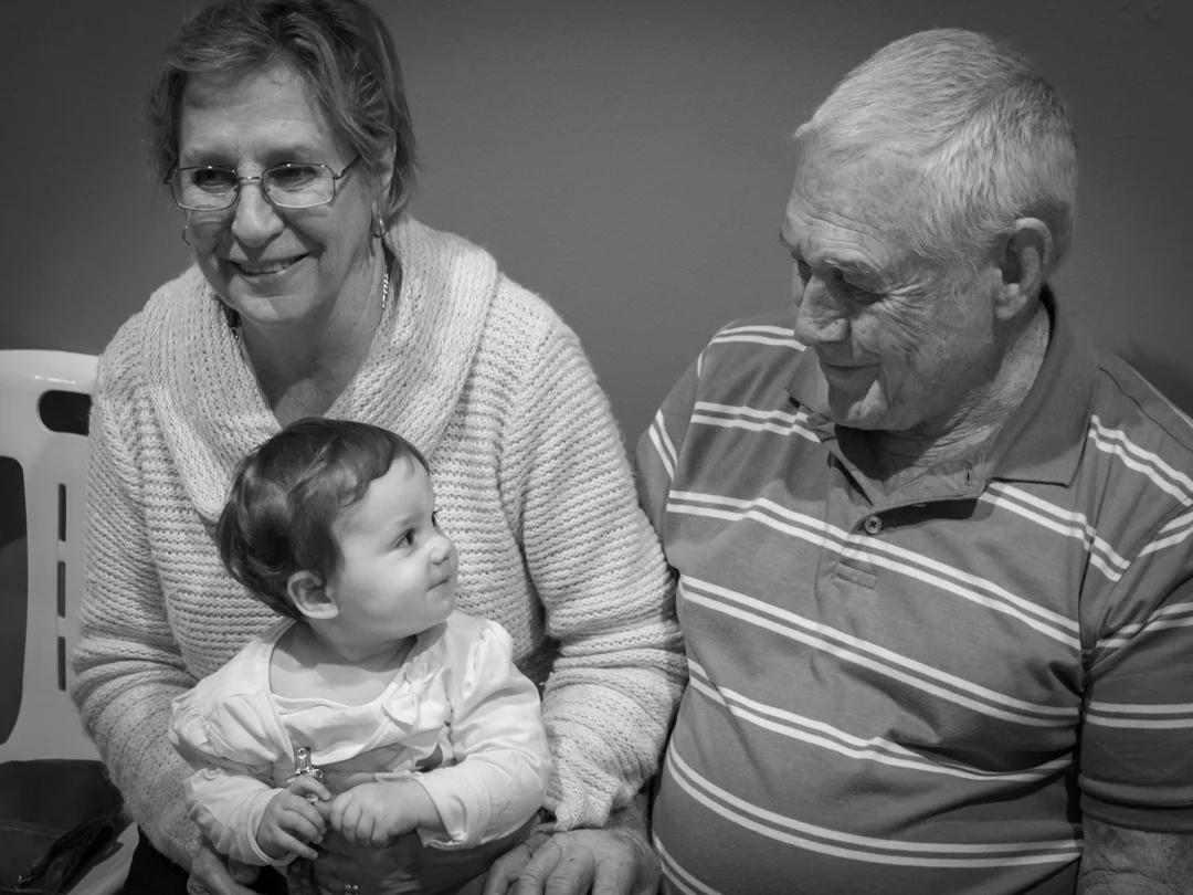 Lee-Ann with her great-grandparents on her 1st birthday.