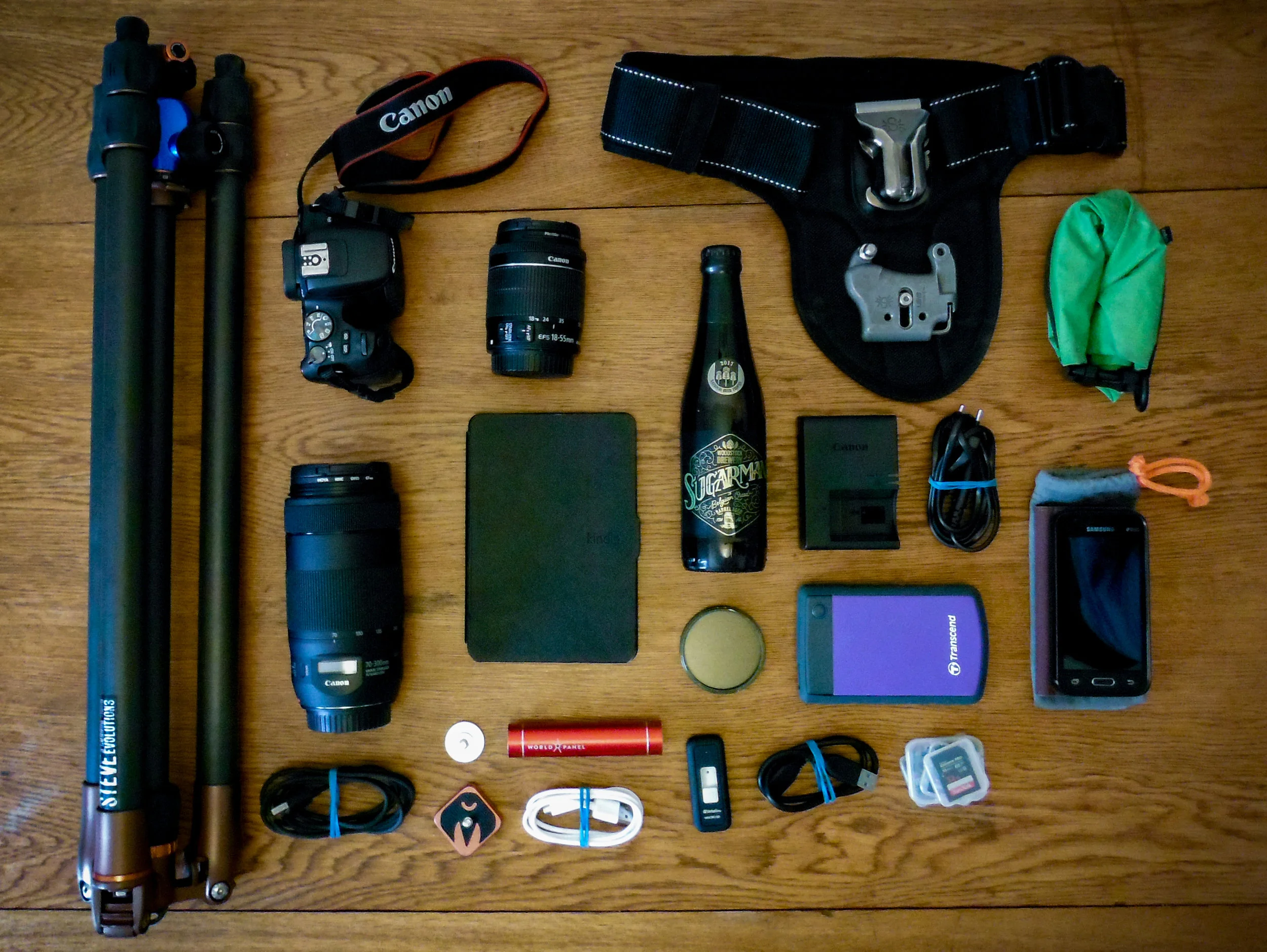 This was some of my gear used last year, and while some things have stayed, a lot has changed. Maybe I should do another one of these top-down photos of my current setup?
