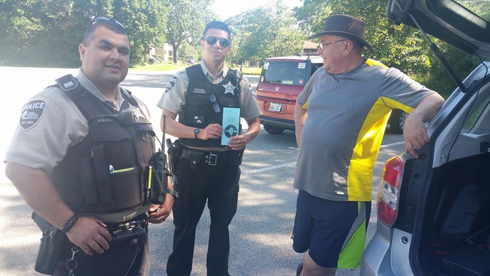 No trouble here officers. They actually stopped to get information on amateur radio, and the club!