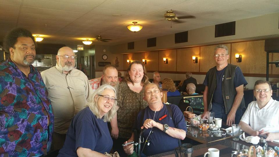 Kelvin, Mel, Kathy, John, Laura, Jim C., Mike, Jim Z. (When we take over a restaurant, we REALLY take over a restaurant. Hi Hi)