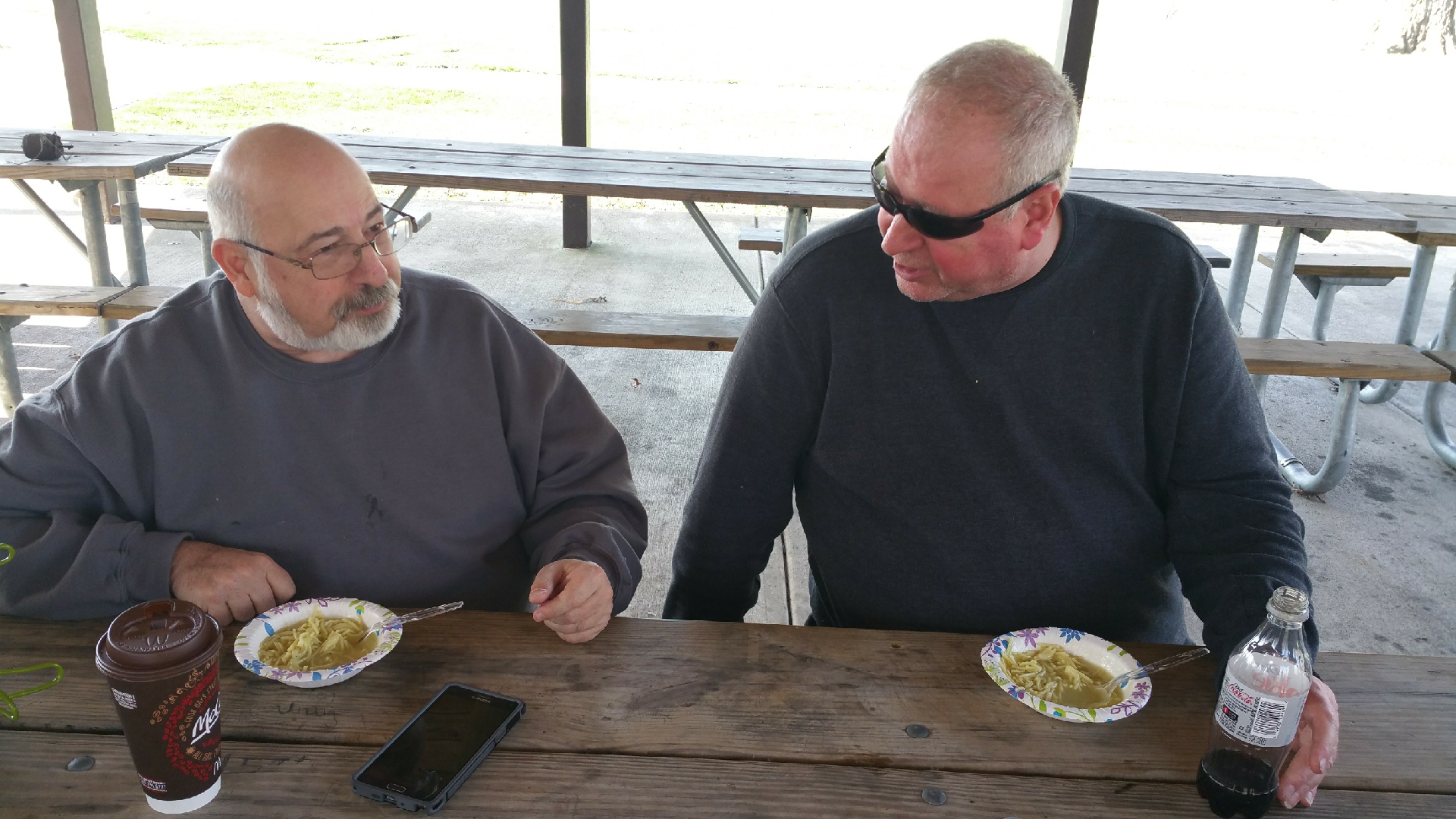 Mel (NE9A) and Joe (KD9EJX) - enjoying some soup. (Provided by Joe.)