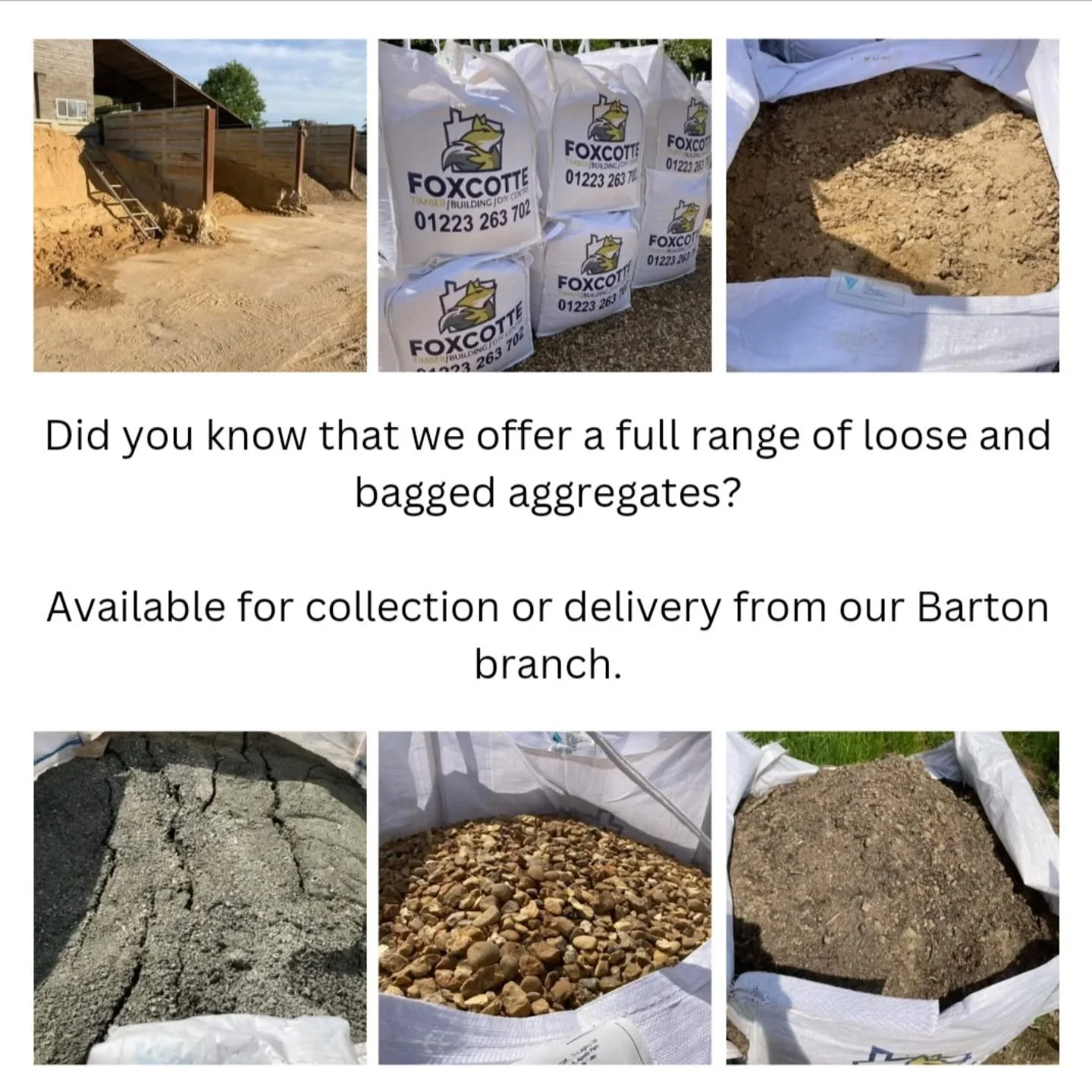 Need aggregates?

We've got what you need...

Find us in Barton, Cambridge.

#Foxcotte #localindependent #familyrun #shoplocal #landscaping