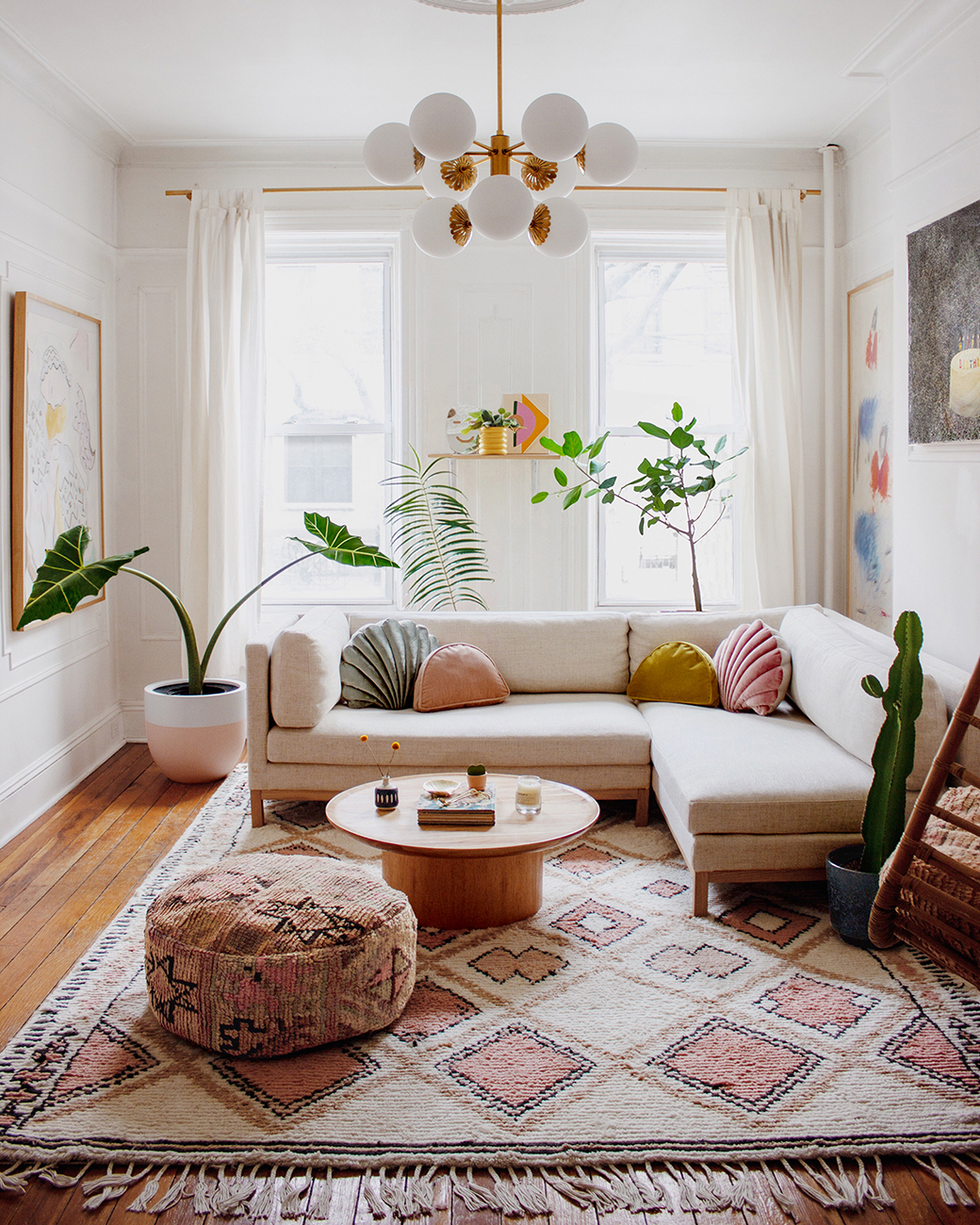 Unique Bohemian Apartment Living Room 