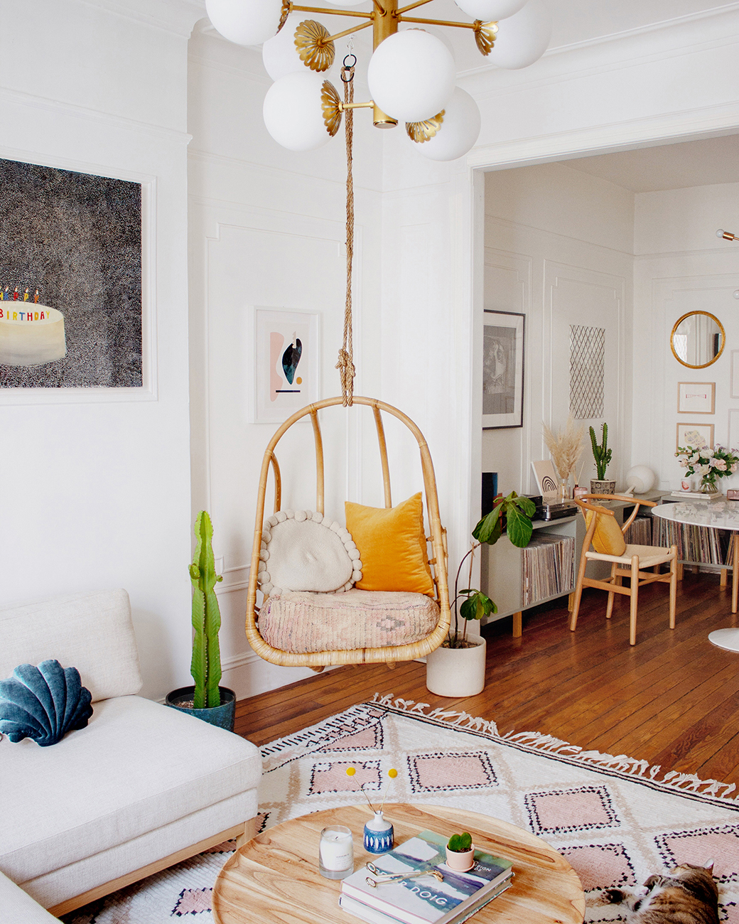 Boho chic style dining room