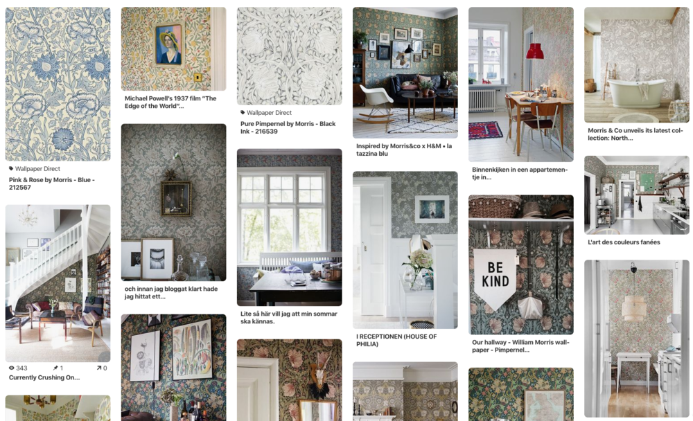 My Pinterest Board showing Morris & Co in various interiors