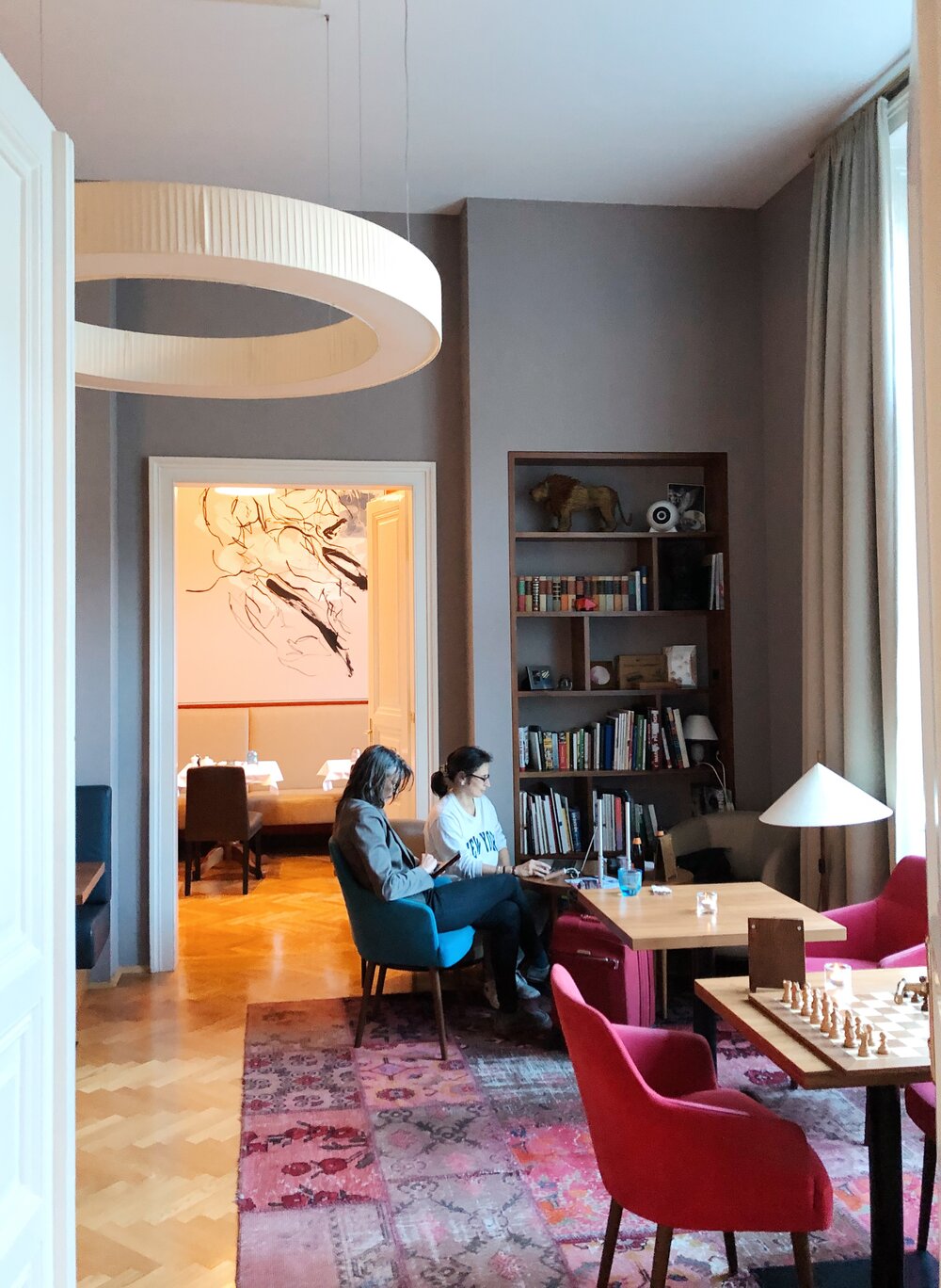 One of the many rooms for lounging in the public space