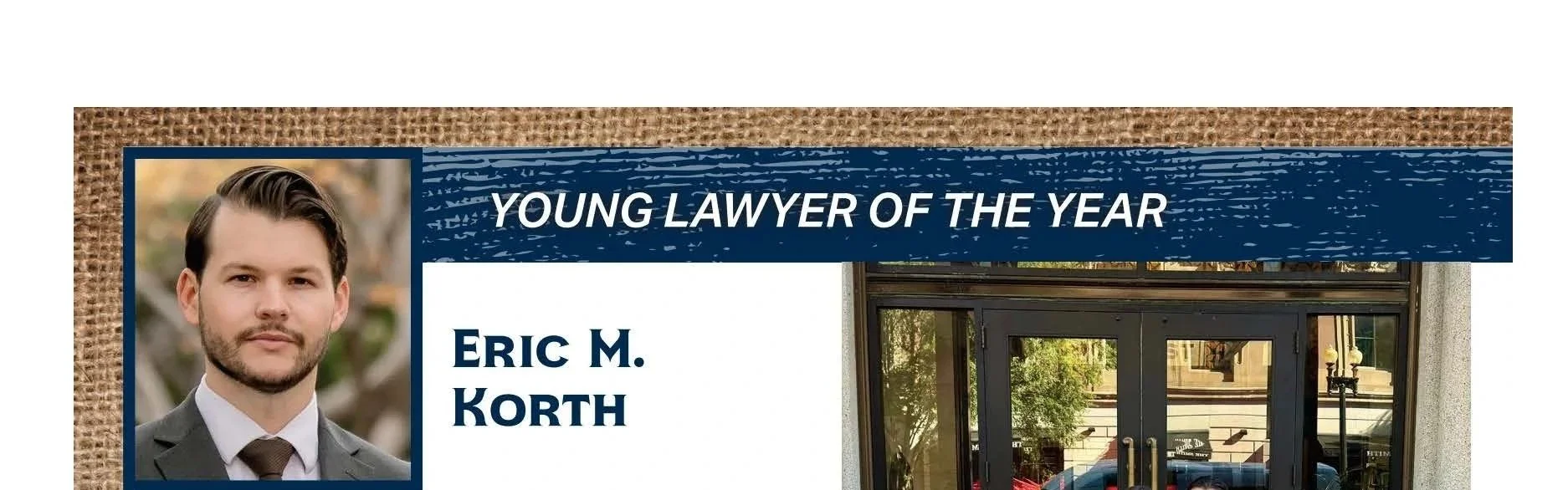 Attorney Eric Korth is named the KCMBA 2026 Young Lawyer of the Year