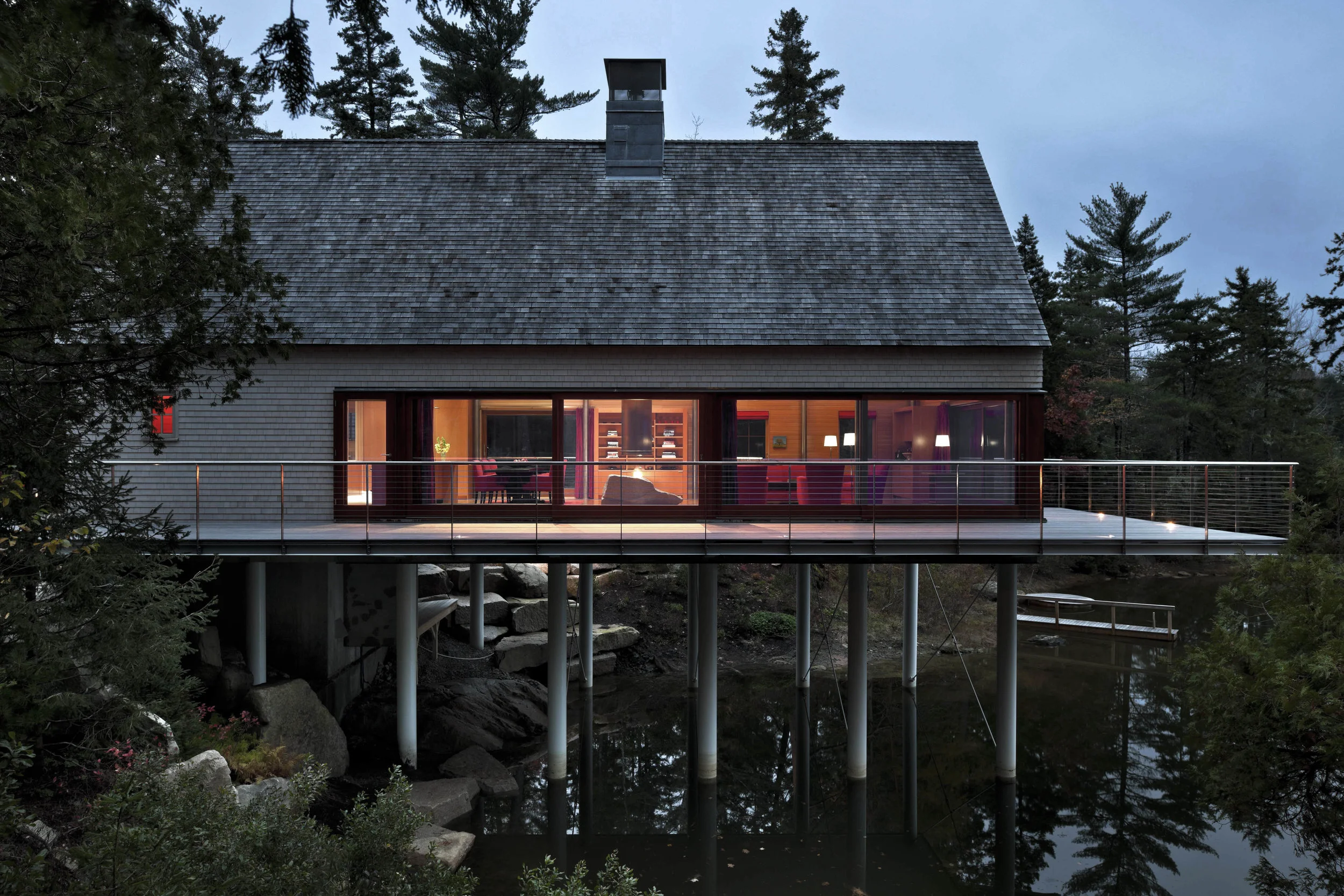 Pond House - Side Elevation - Dusk