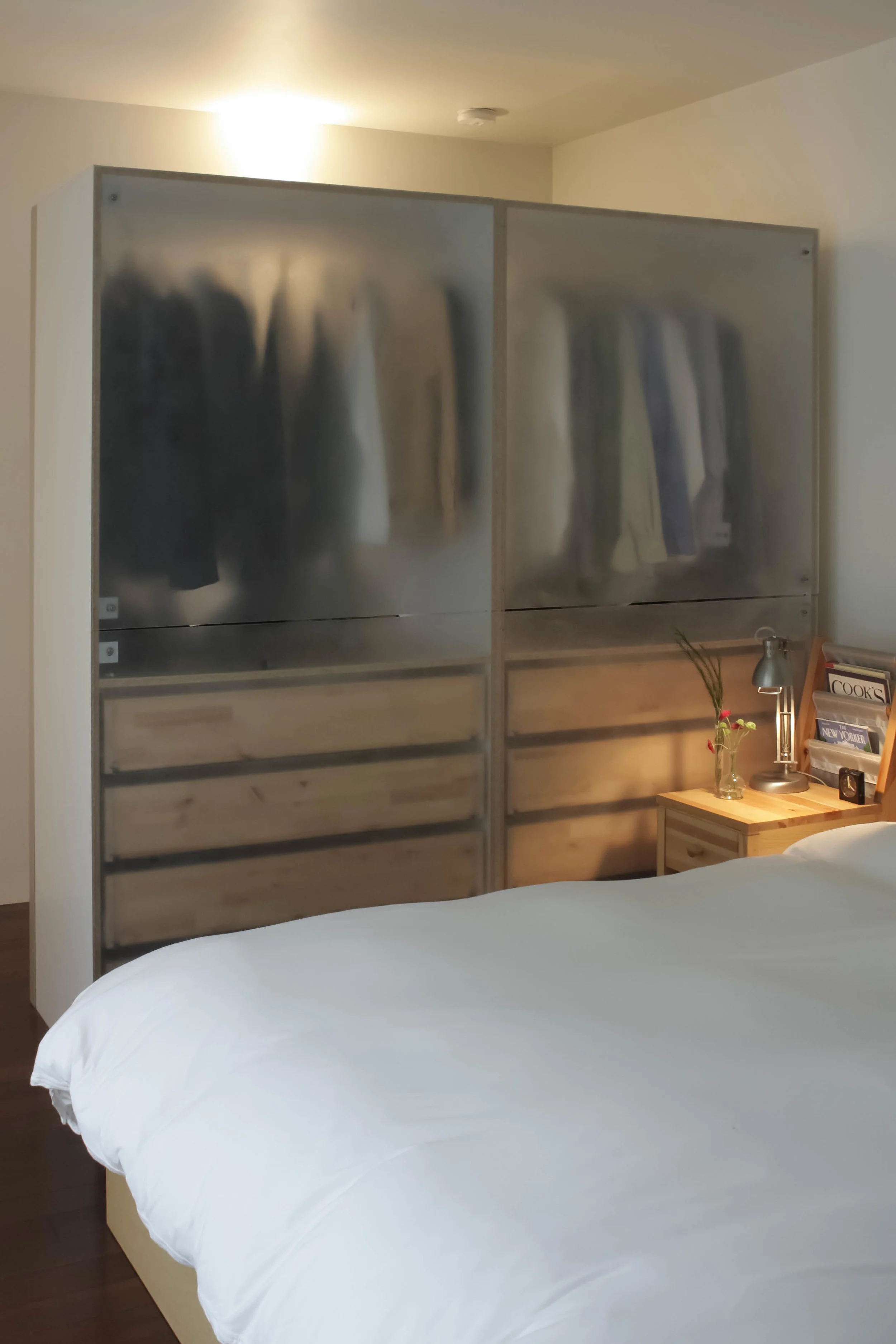 The Longhouse - Master Bedroom Frosted Plexi Cabinet Back