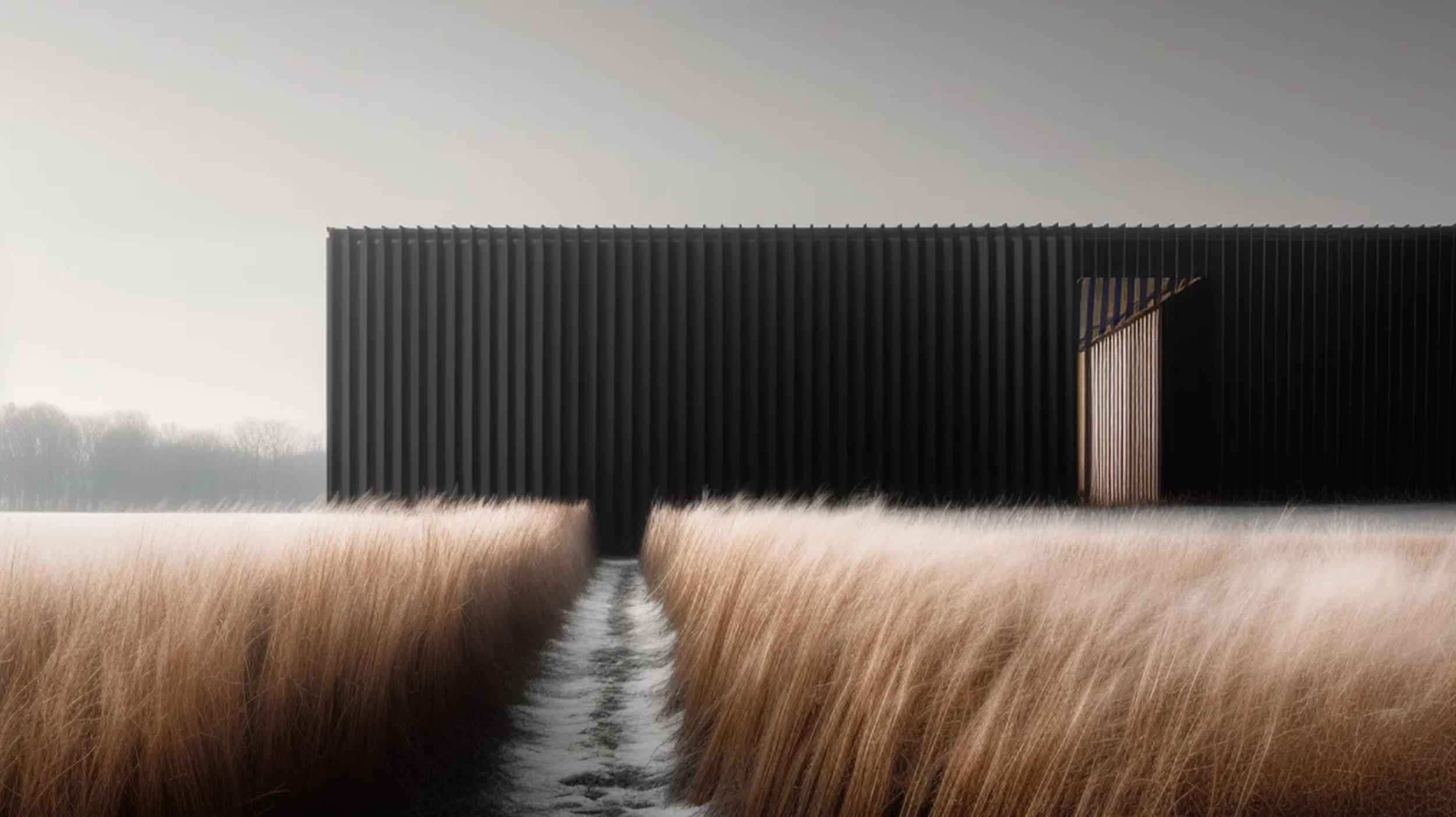 live work studio in brown grass field