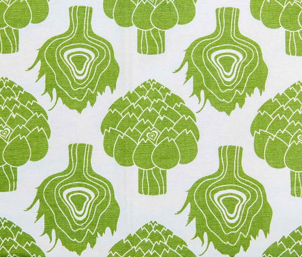 artichoke apron pattern close up