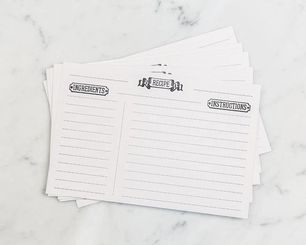 recipe cards