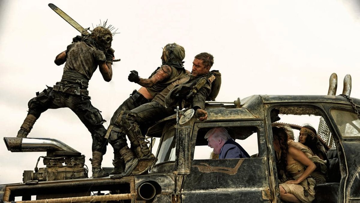 Image by @Kyle_Conrad on twitter -- derived from Mad Max: Fury Road... also Trump's Truckscapades