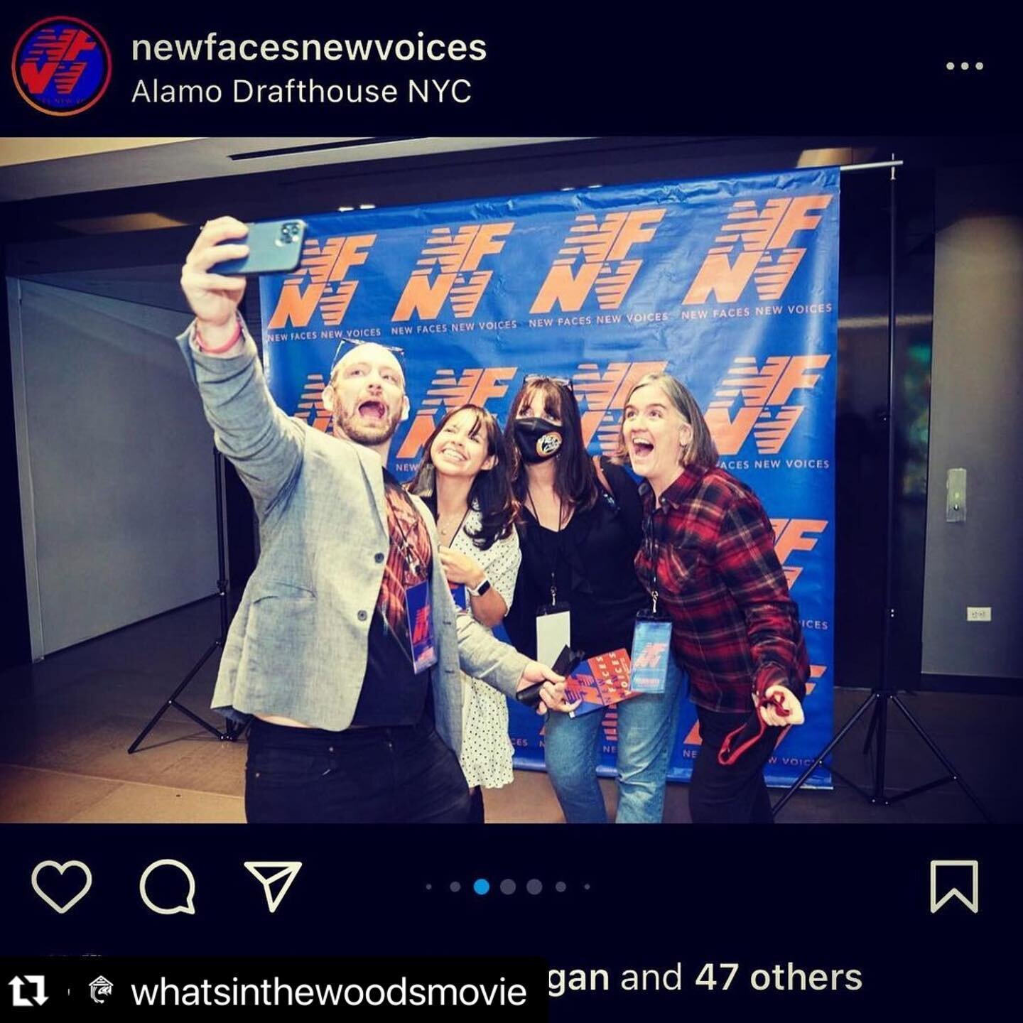 #Repost @whatsinthewoodsmovie with @make_repost
・・・
09.29.2021 🖤💀🎞🚀🖤

We still can&rsquo;t believe we got to live one of our dreams out and watch not one but two of our own projects at @alamonyc !!!

Thank you so so much to @newfacesnewvoices @k