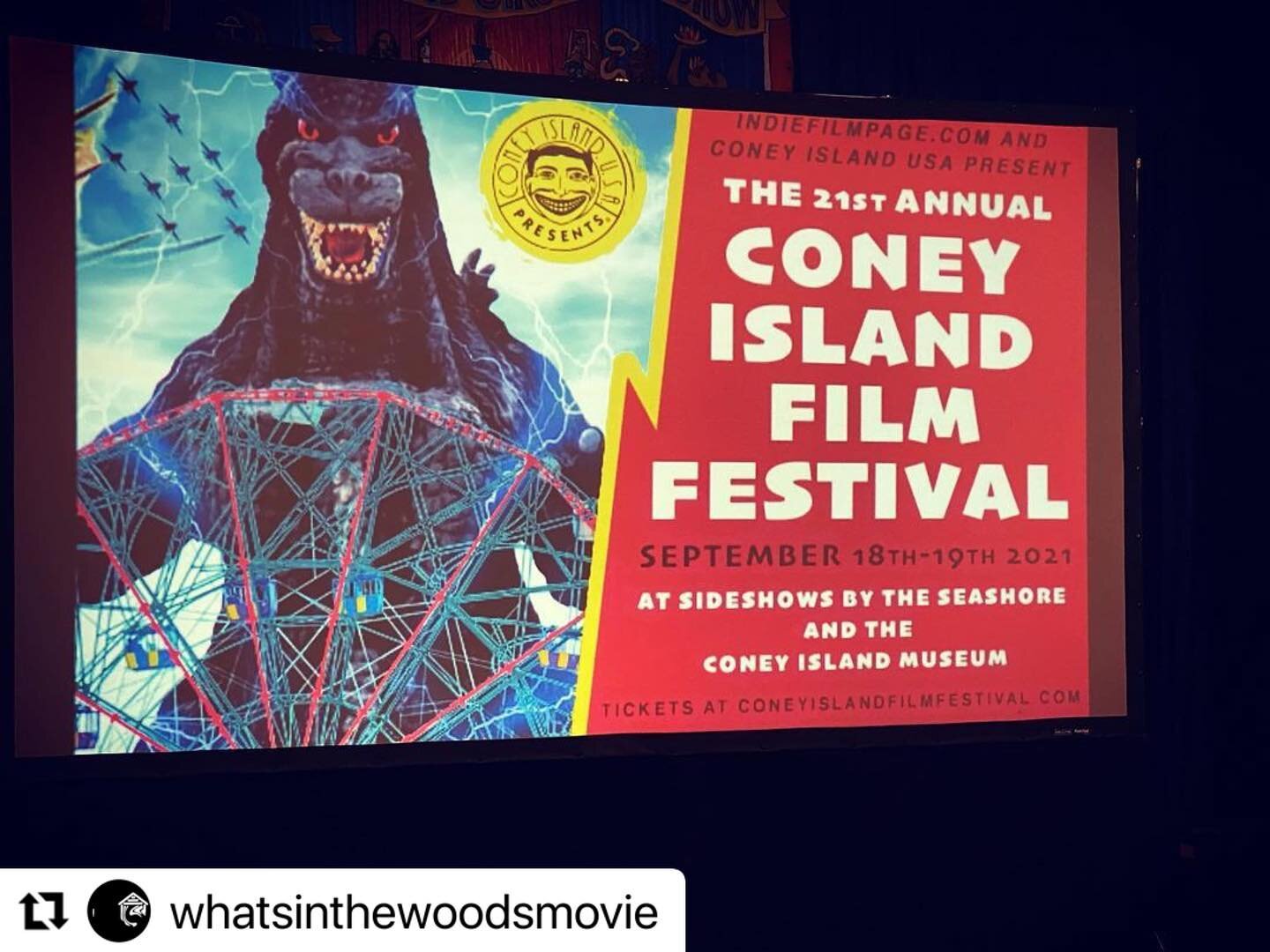 💜💜💜

#Repost @whatsinthewoodsmovie with @make_repost
・・・
Wrapped up the 21st Annual Coney Island Festival Tonight 💜🎡🧜🏻&zwj;♀️🎠💜🤡🎟🧜&zwj;♂️🎢 💜

Thank you so so much to @coneyislandfilmfestival and @xerbtv for having us!  We had a total bl
