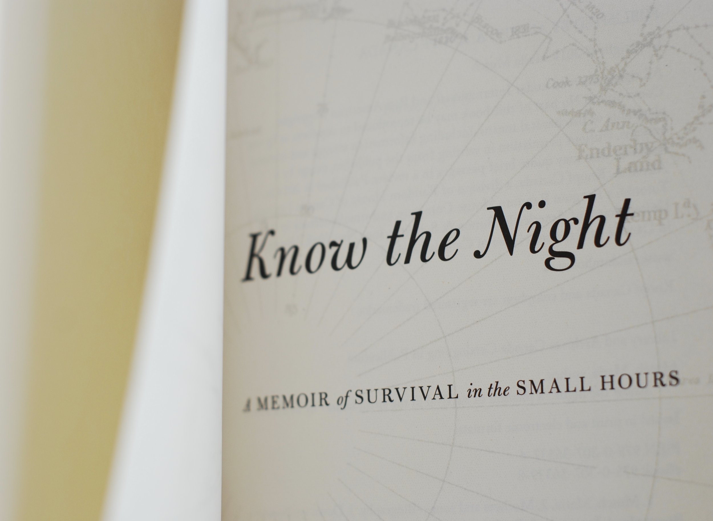 Know the Night, inside cover
