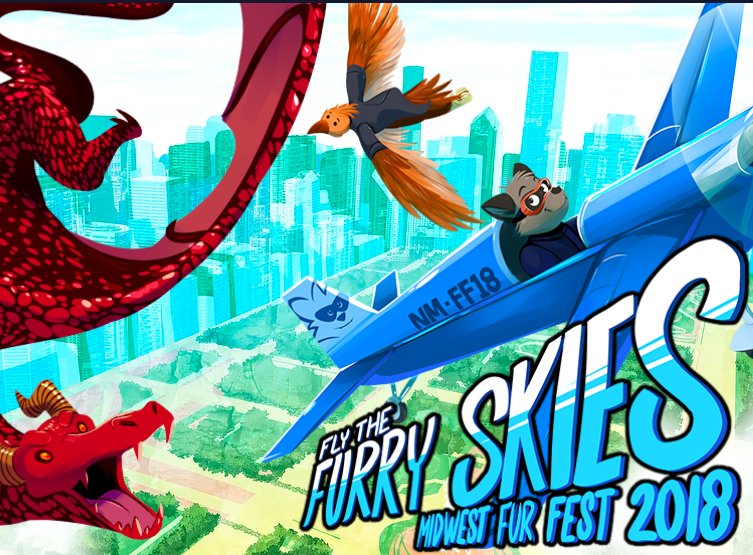 “Fly The Furry Skies” Midwest Fur Fest 2018 Poster/Graphic