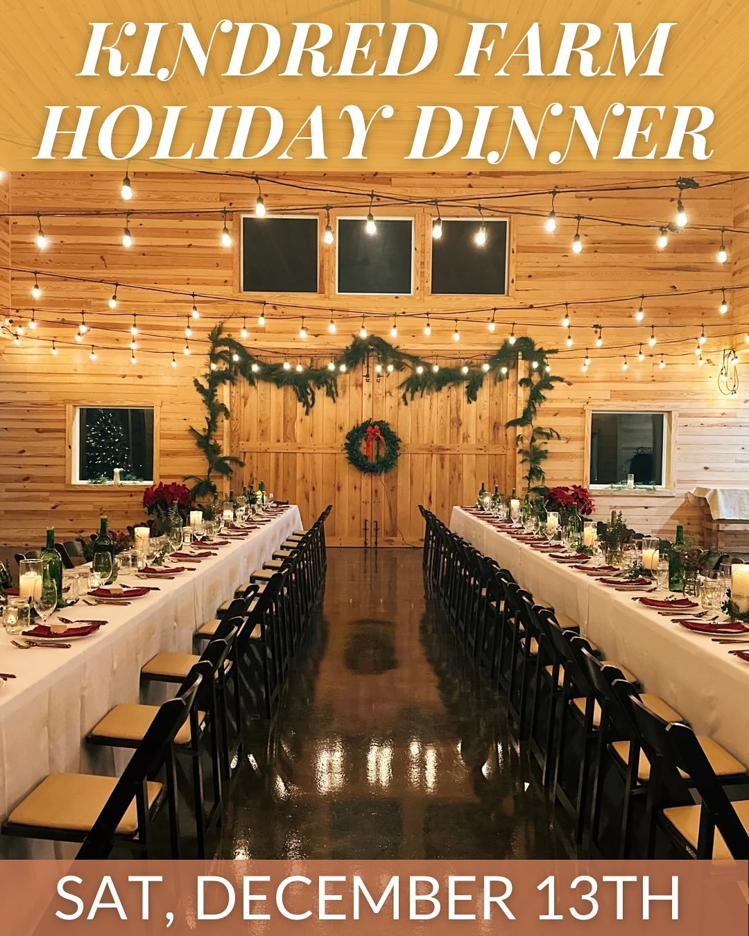 We can&rsquo;t wait to host so many of you for our 2nd annual Holiday Kindred Dinner on&nbsp;Saturday, December 13th! 🎁

If you don&rsquo;t already have tickets, grab your friends or significant other for a special date night to usher in the holiday